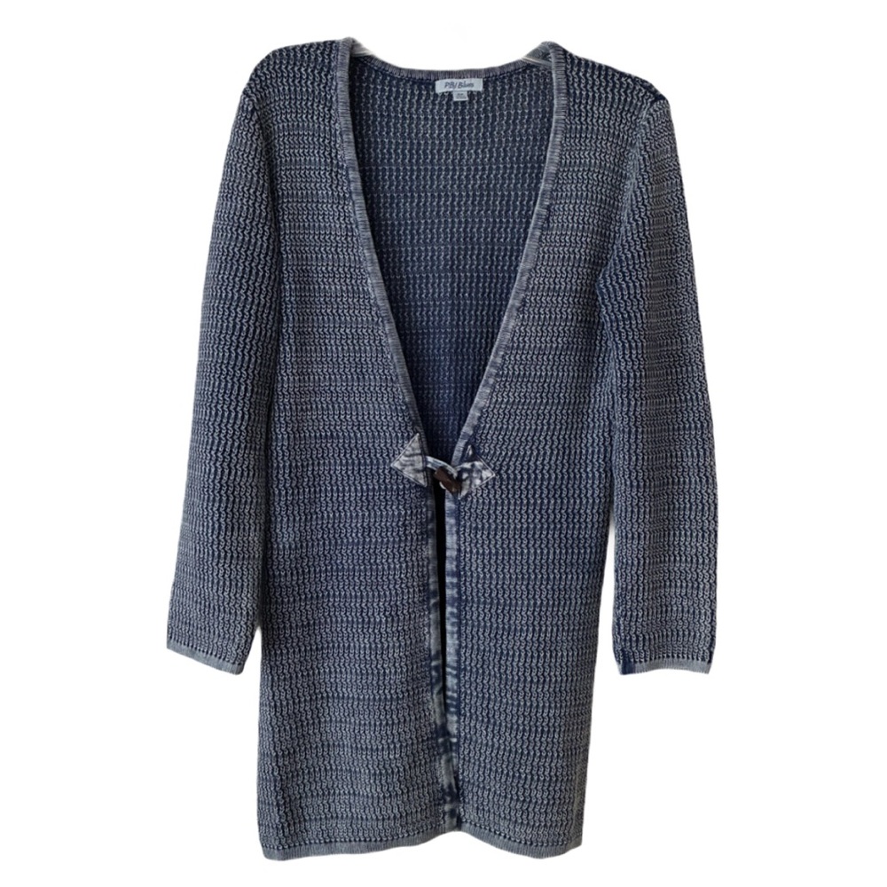 PBJ Blues Cardigan, Sz. SP, Denim Blue Knit, 1 Button Closure